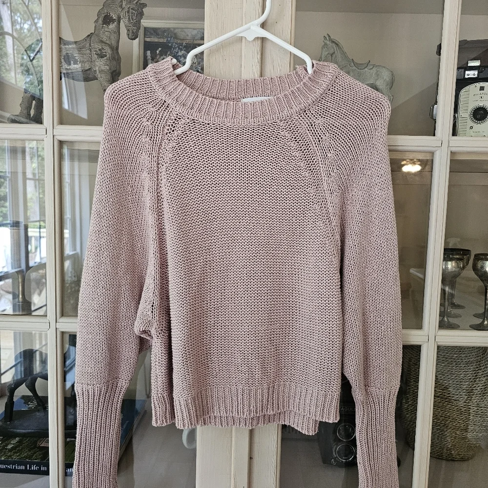 Evereve Ava Classic Knit Pullover Sweater Mauve Mushroom - Picture 3 of 12